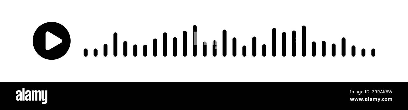 Schwarze Schallwellen des Equalizers, isoliert auf einem isolierten weißen Hintergrund. Vektor-Clipart-Darstellung Stock Vektor