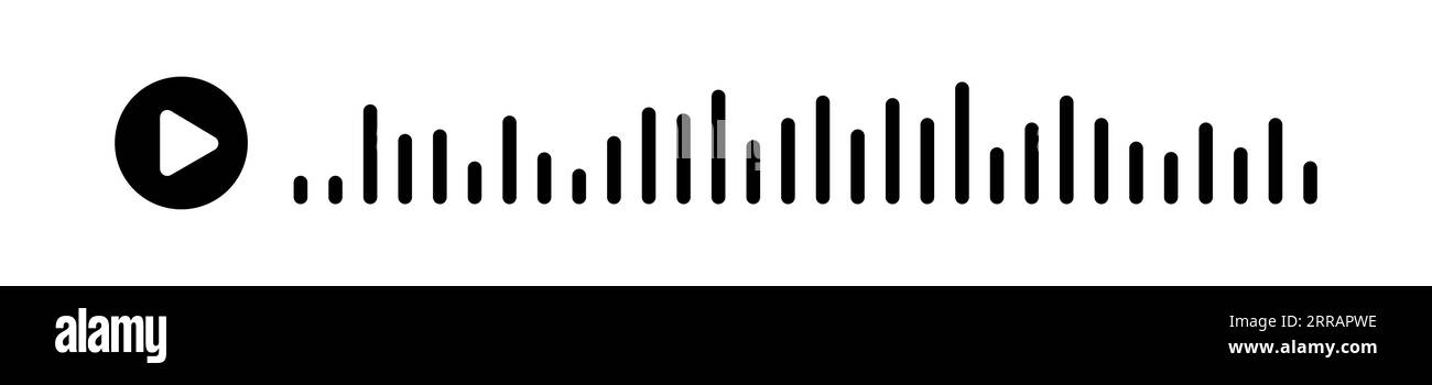 Schwarze Schallwellen des Equalizers, isoliert auf einem isolierten weißen Hintergrund. Vektor-Clipart-Darstellung Stock Vektor