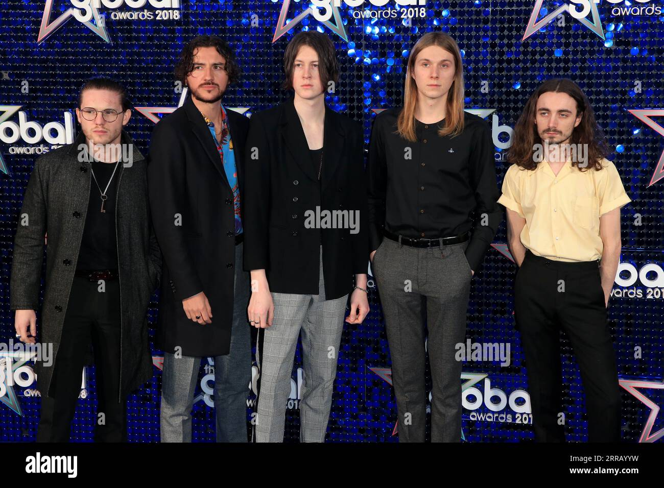 London, Großbritannien. März 2018. Blossoms nimmt an den Global Awards der Eventim Apollo, Hammersmith in London Teil. (Foto: Fred Duval/SOPA Images/SIPA USA) Credit: SIPA USA/Alamy Live News Stockfoto