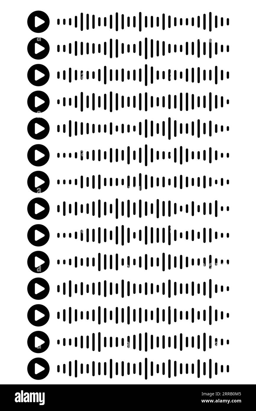 Audio Wave-Symbol Podcast mit Songs auf einem isolierten weißen Hintergrund. Sprachnachricht. Vektordarstellung Stock Vektor