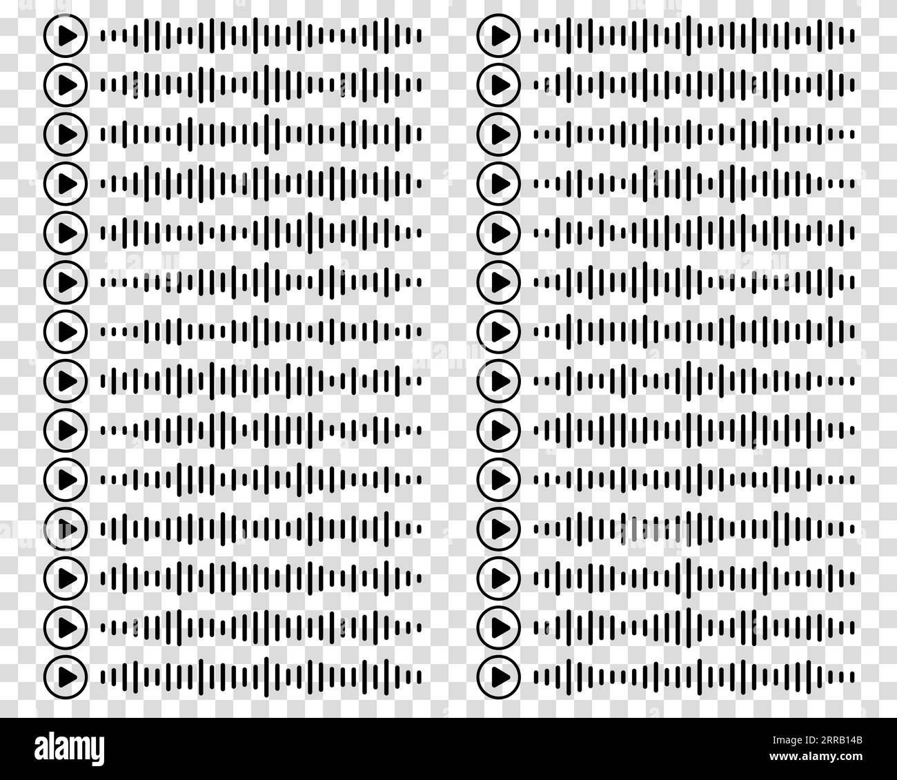 Audio Wave-Symbol Podcast mit Songs auf transparentem Hintergrund. Sprachnachricht. Vektordarstellung Stock Vektor