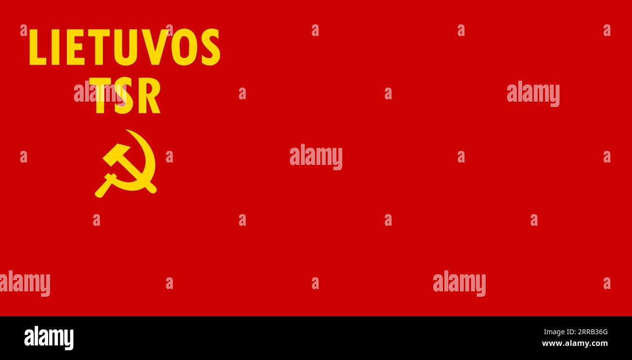 Vektor-Illustration der historischen Zeitlinienflagge der Litauischen Sozialistischen Sowjetrepublik von 1940 bis 1953 Stock Vektor