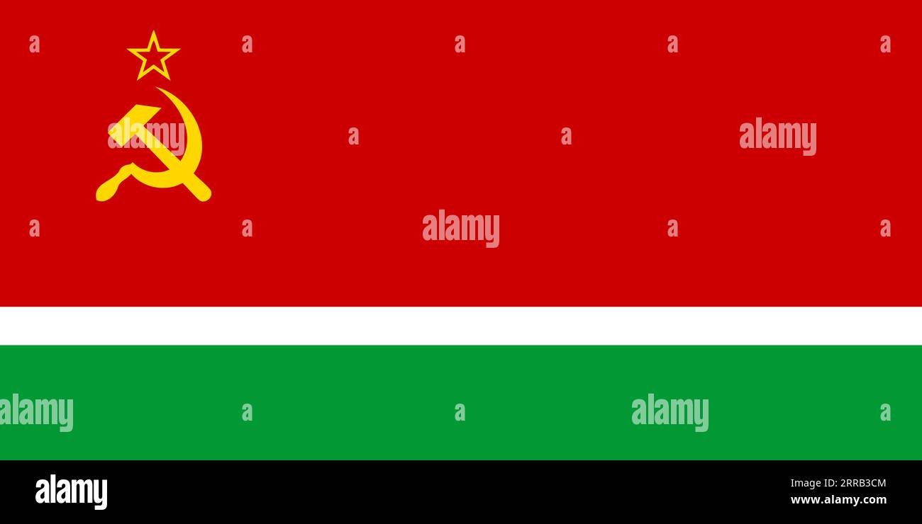 Vektor-Illustration der historischen Zeitlinienflagge der Litauischen Sozialistischen Sowjetrepublik von 1953 bis 1988 Stock Vektor