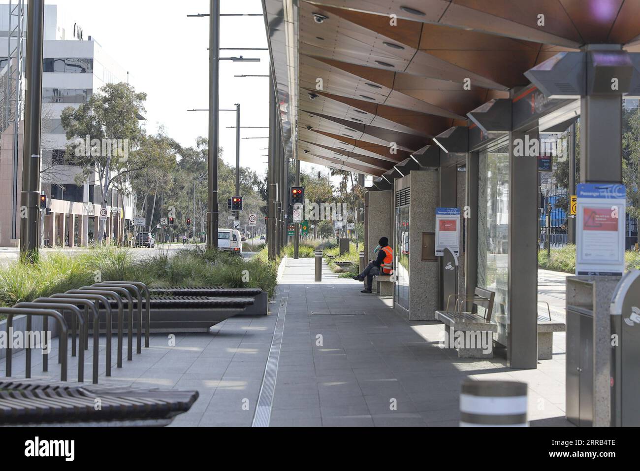 210901 -- CANBERRA, 1. September 2021 -- Foto vom 1. September 2021 zeigt die Stadtbahnstation im Stadtzentrum während der Sperrung in Canberra, Australien. Die Coronavirus-Abriegelung in der australischen Hauptstadt wurde um zwei Wochen verlängert, da das Land weiterhin gegen die dritte Welle von COVID-19-Infektionen kämpfte. Foto von /Xinhua AUSTRALIA-CANBERRA-COVID-19-LOCKDOWN EXTENDED LiuxChangchang PUBLICATIONxNOTxINxCHN Stockfoto