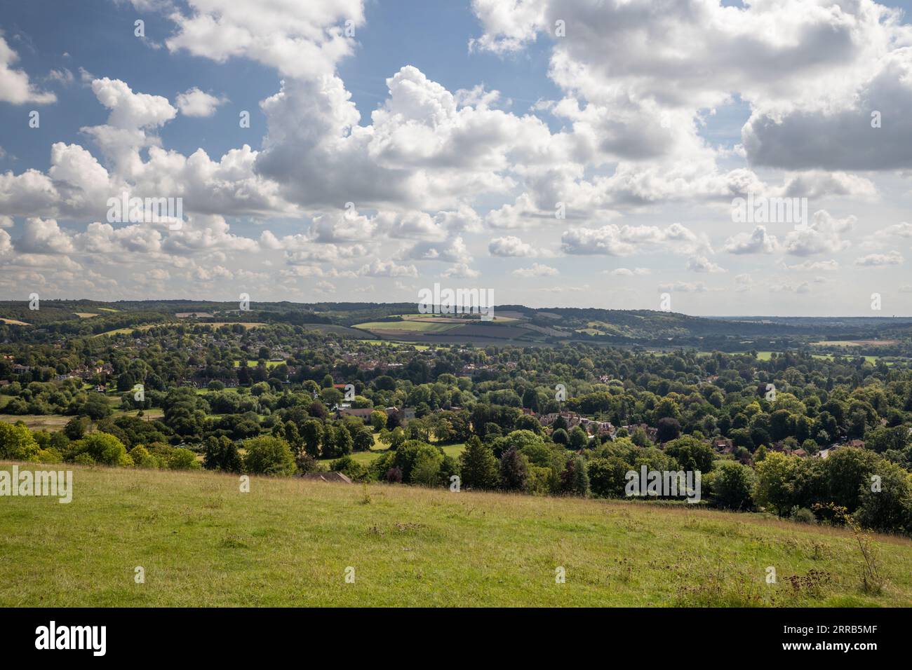Blick von Lardon Chase auf Streatley Hill über das Thames Valley und Streatley, Streatley, Berkshire, England, Vereinigtes Königreich, Europa Stockfoto