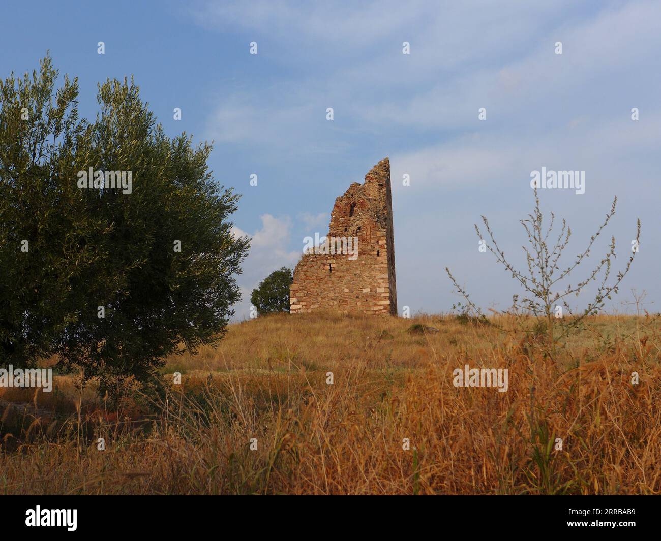 Byzantinischer Turm in Mariana, Chalkidiki, Griechenland Stockfoto