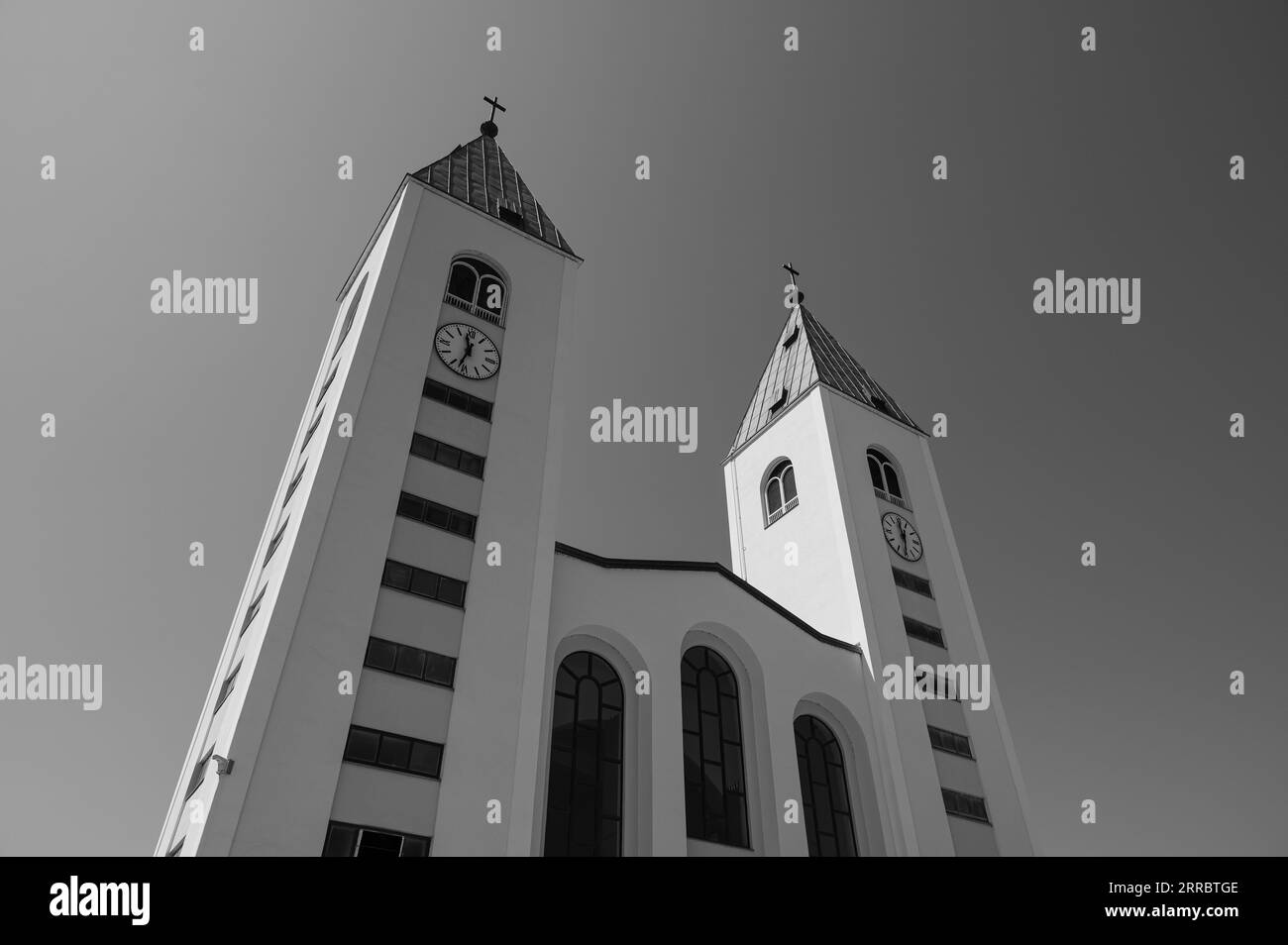 Die Pfarrkirche St. James ist der wichtigste Ort der Anbetung in Medjugorje, dem Ort in Bosnien-Herzegowina, der für die Erscheinungen der Jungfrau Ma berühmt ist Stockfoto