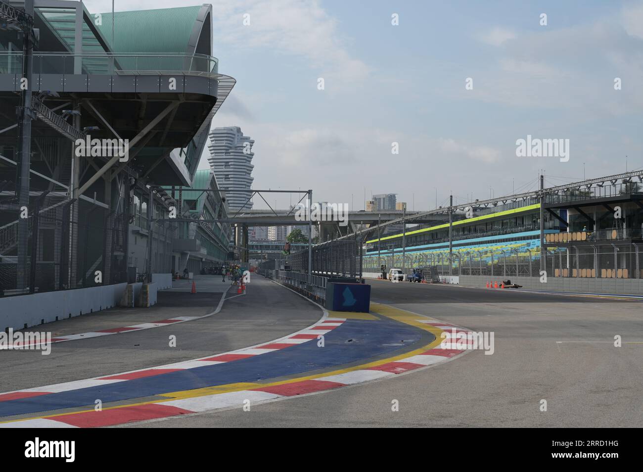 Marina Bay Formula 1 Street Circuit Pit Lane Eingang Stockfoto