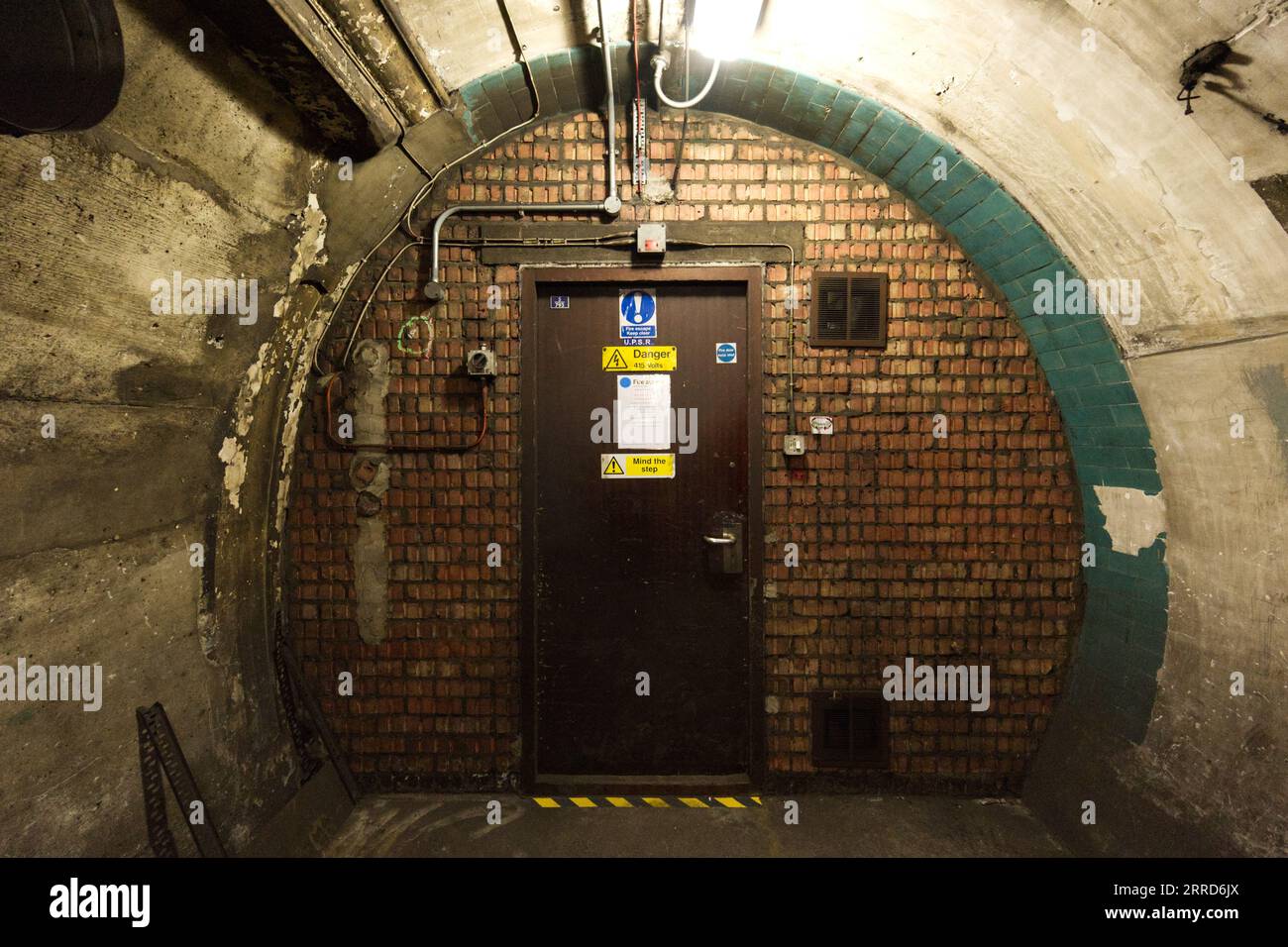 Ein abgesperrter Tunnel - Teil einer Hidden London: Baker Street Tour Stockfoto