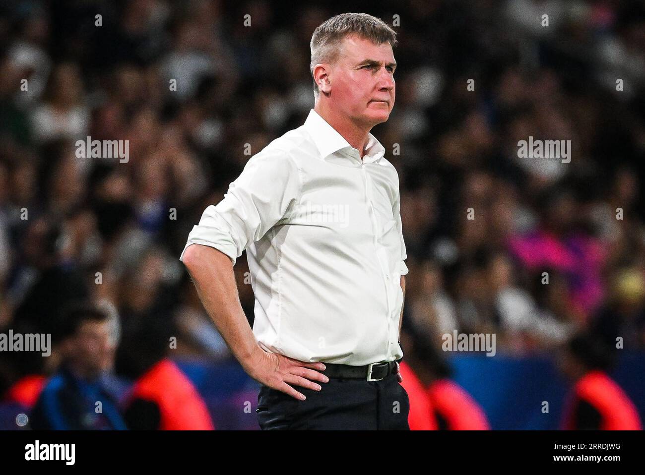 Saint-Denis, Frankreich, Frankreich. September 2023. Stephen KENNY aus Irland während des UEFA Euro 2024-Qualifikationsspiels Gruppe B zwischen Frankreich und der Republik Irland am 7. September 2023 im Parc des Princes Stadium in Paris. (Bild: © Matthieu Mirville/ZUMA Press Wire) NUR REDAKTIONELLE VERWENDUNG! Nicht für kommerzielle ZWECKE! Stockfoto