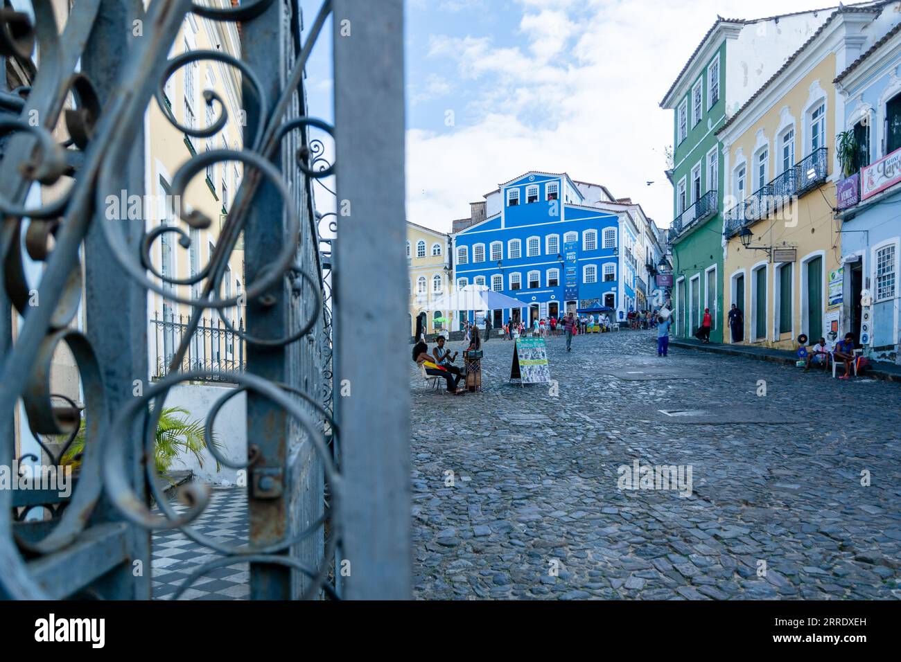 Salvador, Bahia, Brasilien - 02. September 2023: Blick von Ladeira do Pelourinho im historischen Zentrum der Stadt Salvador, Bahia. Stockfoto