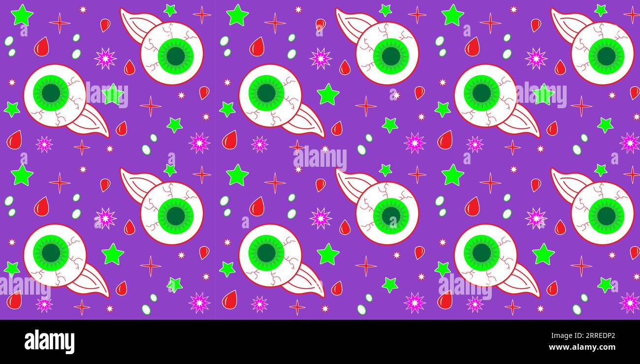 Happy Halloween, Augenbrauen auf lila Hintergrund nahtlose Muster Vektor Stock Vektor