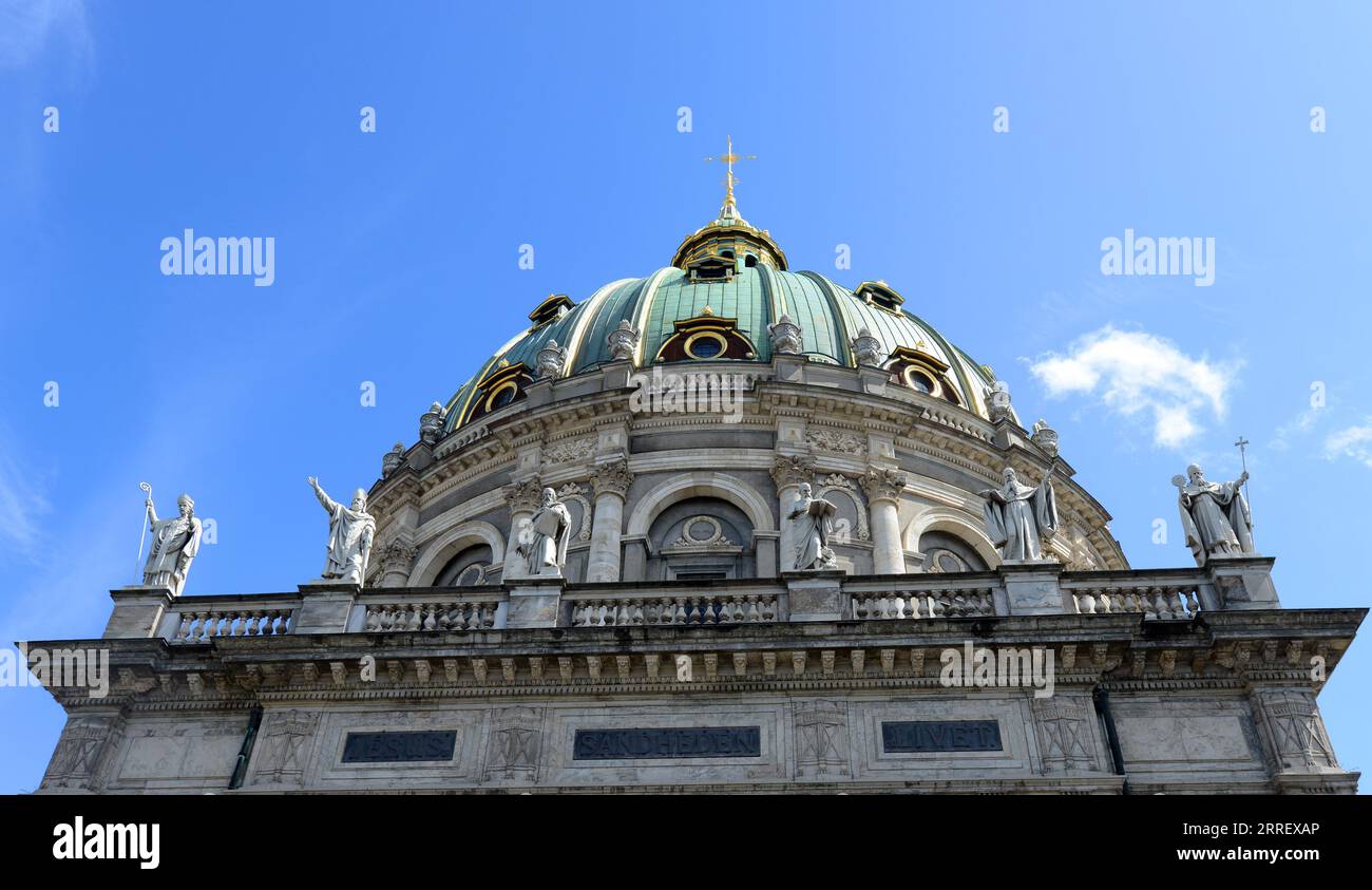 Der Dom der Friedrichskirche ( Marmorkirken ) in Kopenhagen, Dänemark. Stockfoto