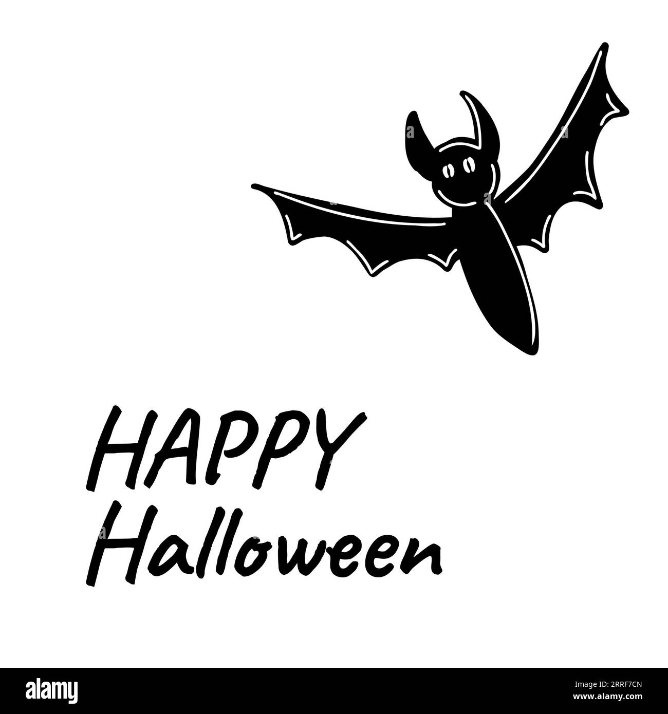 Composite aus Happy halloween Text und halloween Fledermaus auf weißem Hintergrund Stockfoto