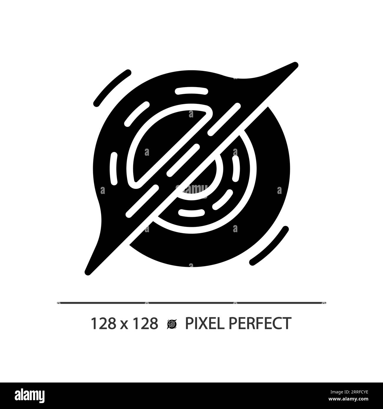 Schwarzes Loch Pixel perfektes schwarzes Glyphensymbol Stock Vektor