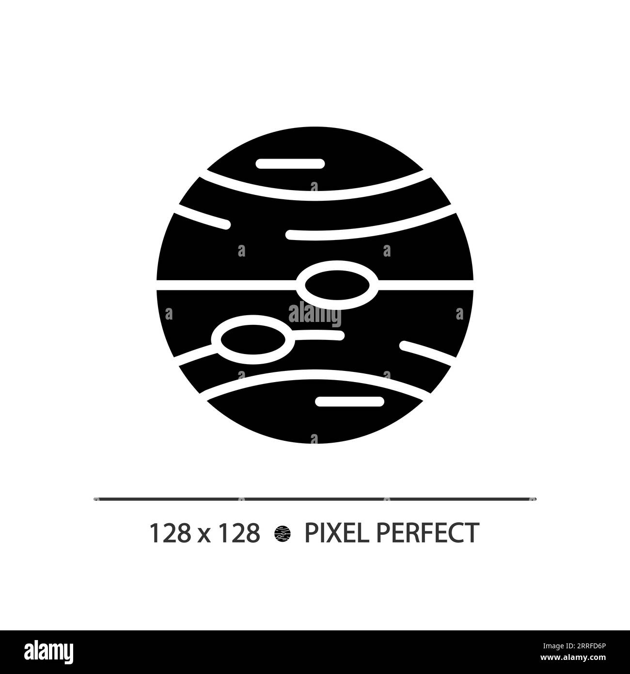 Jupiter Pixel perfektes schwarzes Glyphensymbol Stock Vektor