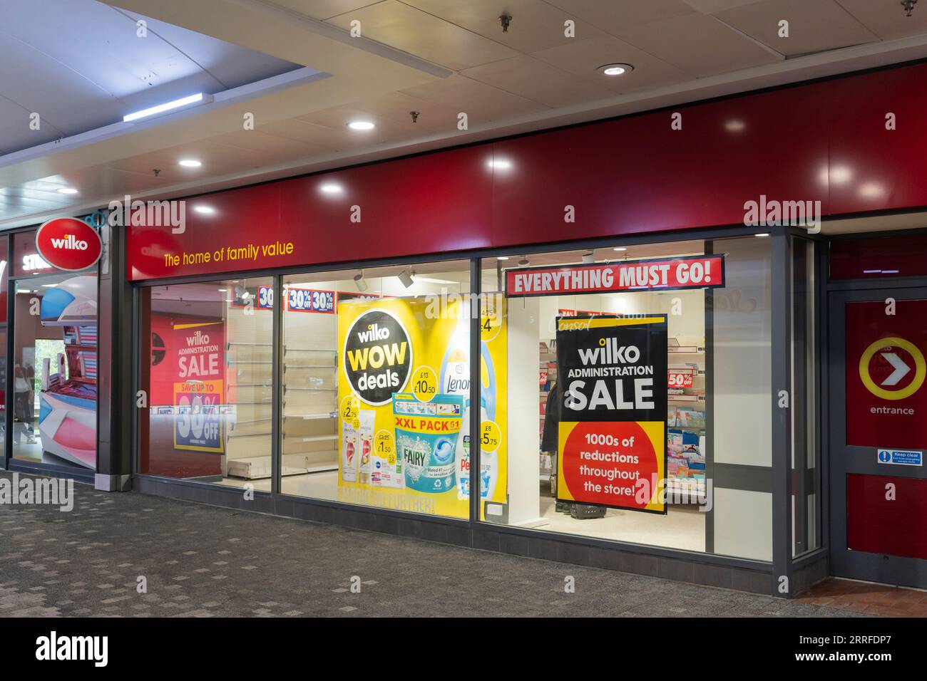 Wilko Store in Basingstoke wirbt für einen Verwaltungsverkauf nach finanziellen Schwierigkeiten und kann alle Geschäfte schließen, wenn kein Käufer gefunden wird. England Stockfoto