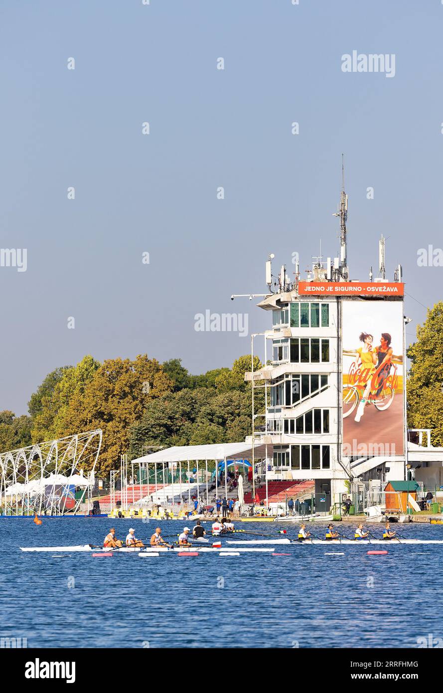 BELGRAD - der Ada Ciganlija Ruderkurs am sechsten Tag der Ruderweltmeisterschaften in der serbischen Hauptstadt Belgrad. ANP IRIS VAN DEN BROEK Stockfoto