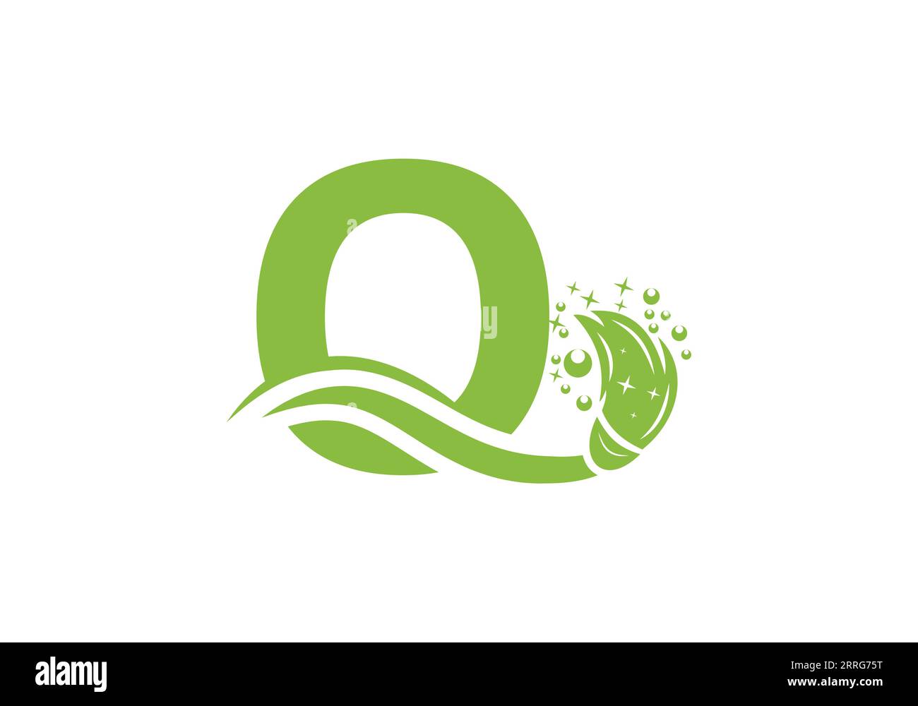 Letter O Cleaning Service Logo Design Concept with Clean Brush Symbol Template. Stock Vektor
