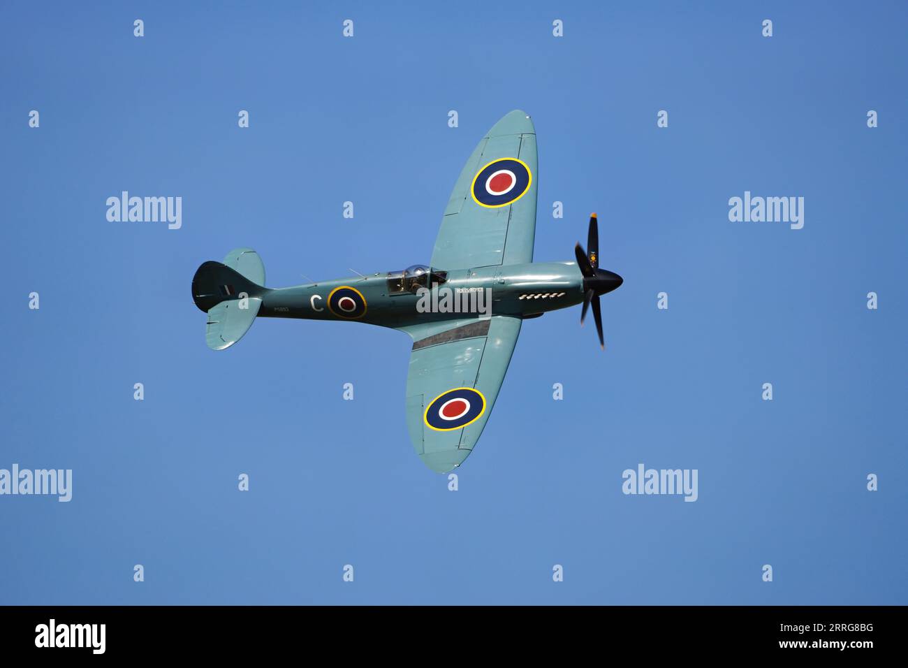 Die Supermarine Spitfire PS853 im Besitz von Rolls Royce wird auf der Cosby Victory Show im September 2023 gezeigt Stockfoto