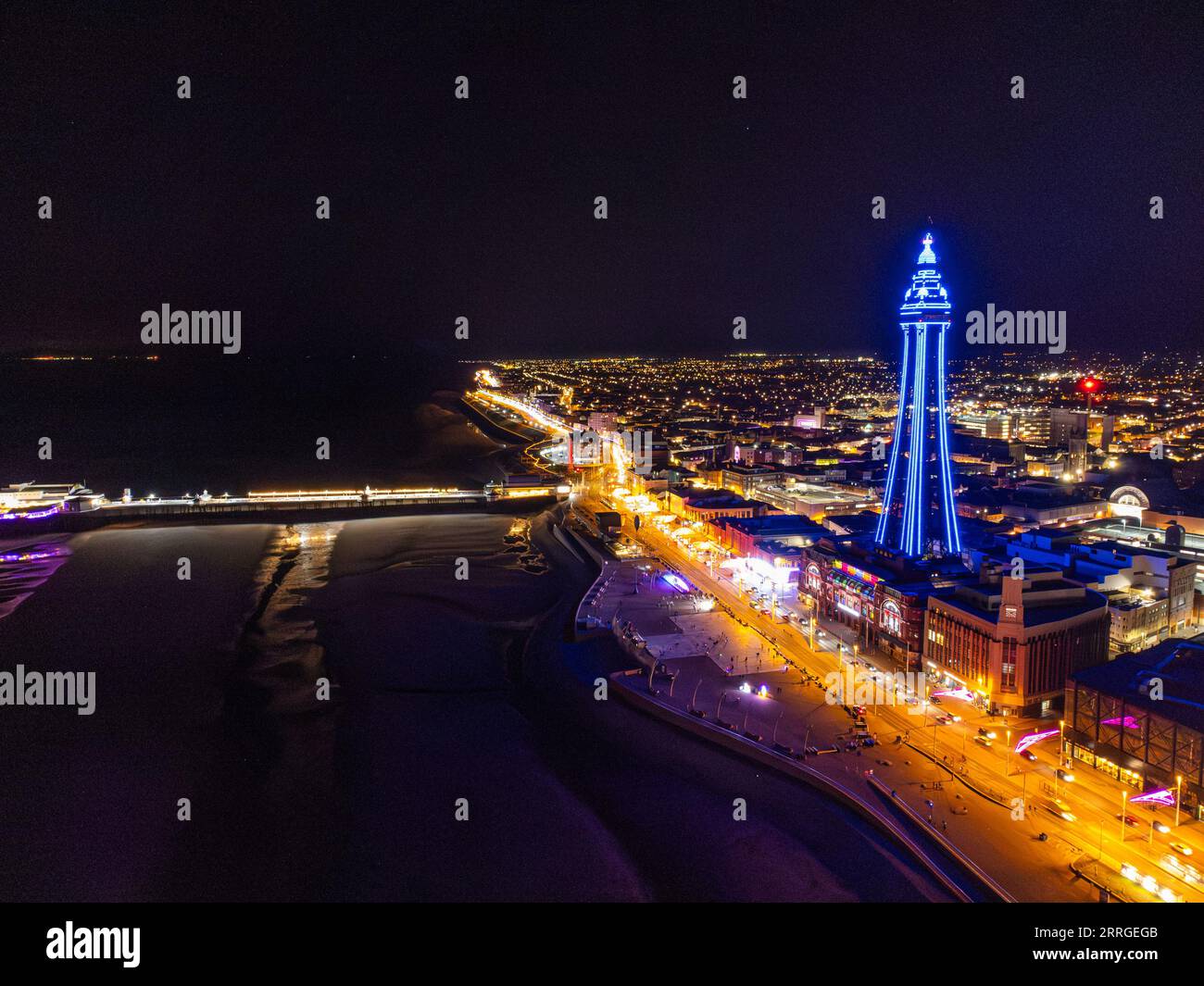 Blackpool Tower aus der Luft Stockfoto