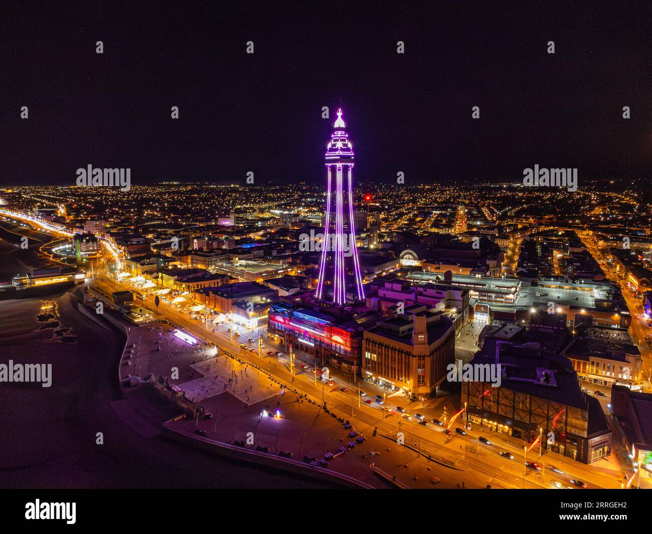 Blackpool Tower aus der Luft Stockfoto