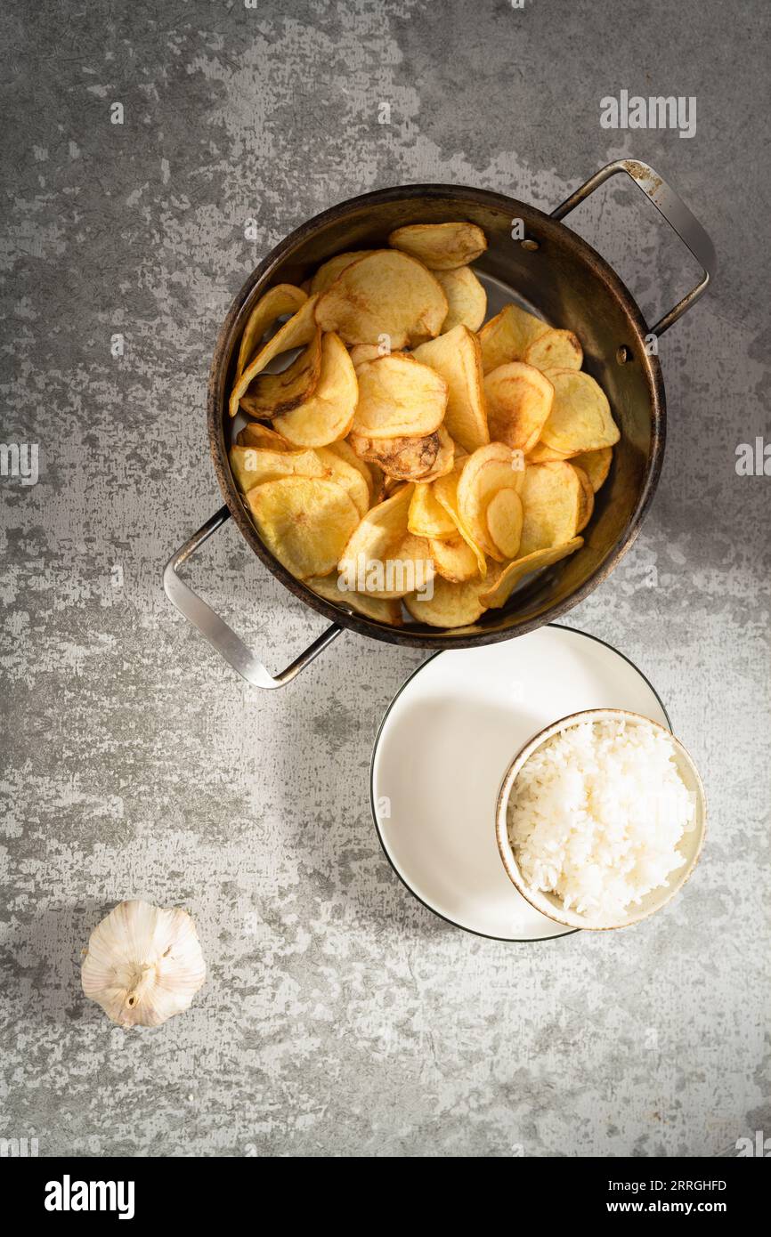 Gebratene Kartoffelscheiben Stockfoto