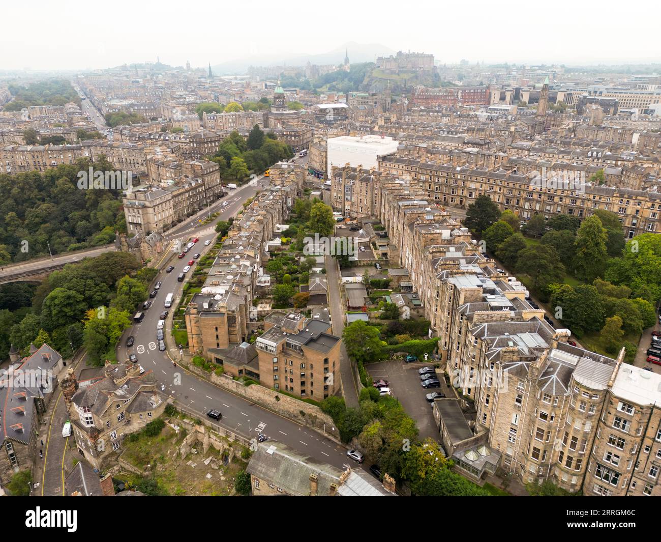 Drone View of Edinburgh New Town Stockfoto