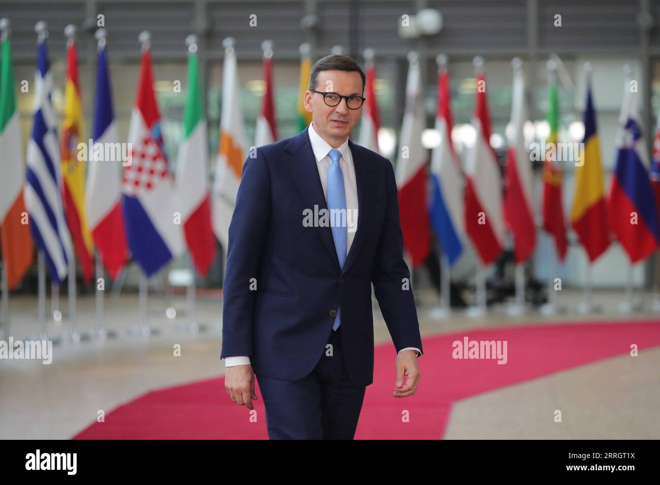 220531 -- BRÜSSEL, den 31. Mai 2022 -- der polnische Premierminister Mateusz Morawiecki nimmt am 30. Mai 2022 an einer mündlichen Tagung des Europäischen Rates am Sitz der Europäischen Union in Brüssel, Belgien, Teil. BELGIEN-BRÜSSEL-EU-SONDERTAGUNG DES EUROPÄISCHEN RATES ZHENGXHUANSONG PUBLICATIONXNOTXINXCHN Stockfoto