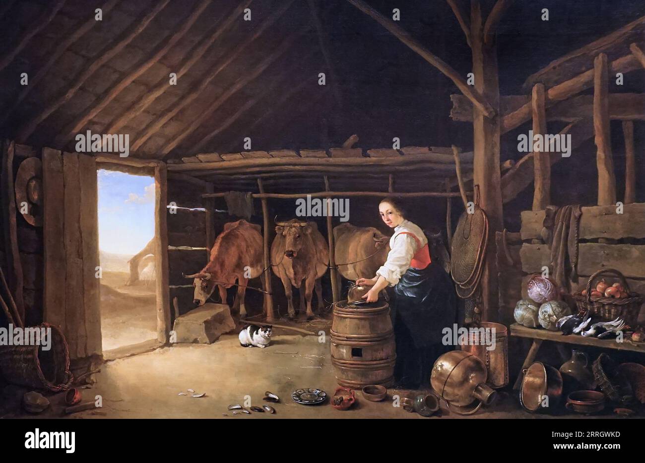 Stable Interior (c.1645-48) von Aelbert Cuyp (1629-1691) Stockfoto