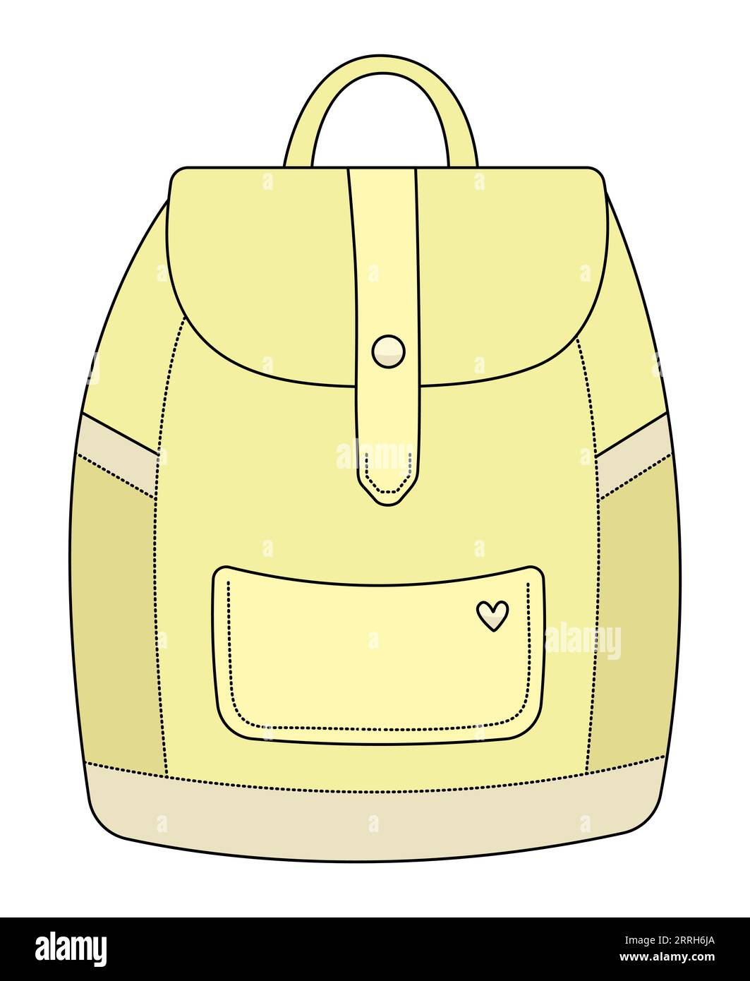 Schulrucksack Doodle schwarz und gelb, zurück zur Schule Vektor Illustration Stock Vektor