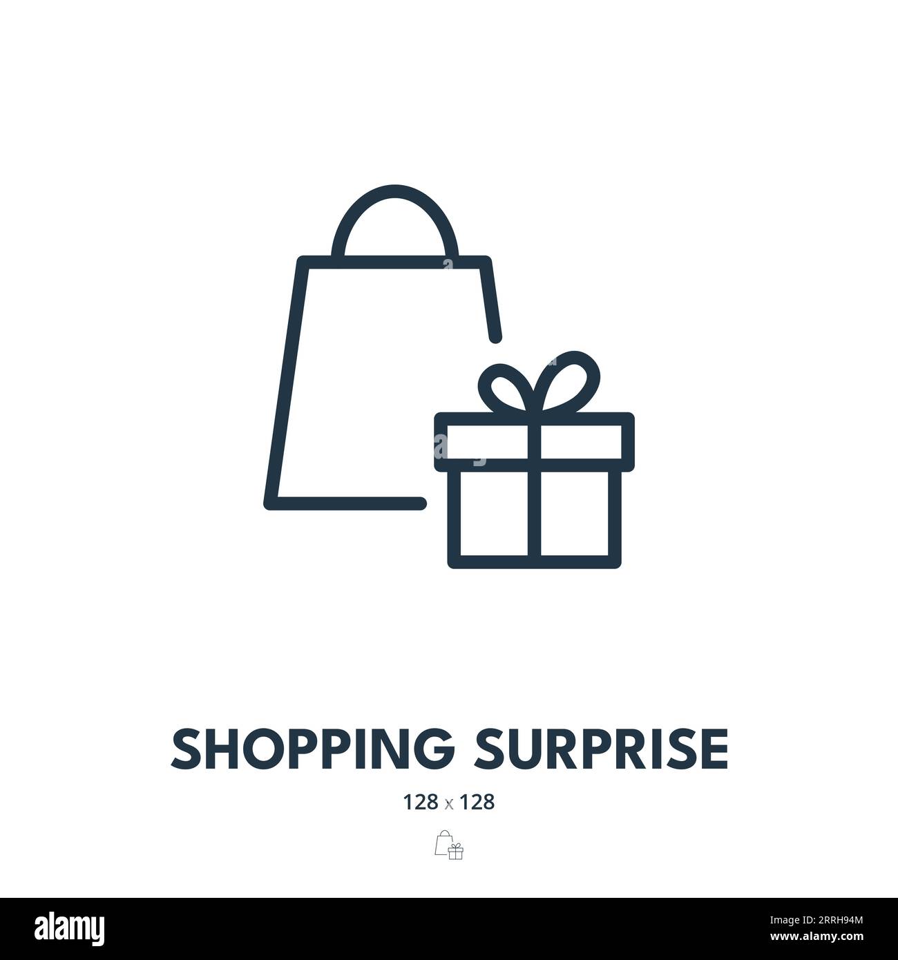 Symbol Für Shopping-Überraschungen. Geschenk, Geschenk, Paket. Bearbeitbare Kontur. Symbol „Einfacher Vektor“ Stock Vektor