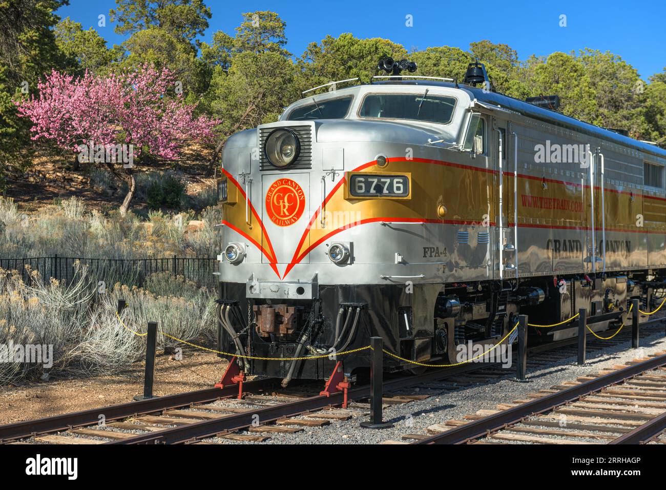 GRAND CANYON, ARIZONA - 11. APRIL 2018: Grand Canyon Railway. Stockfoto