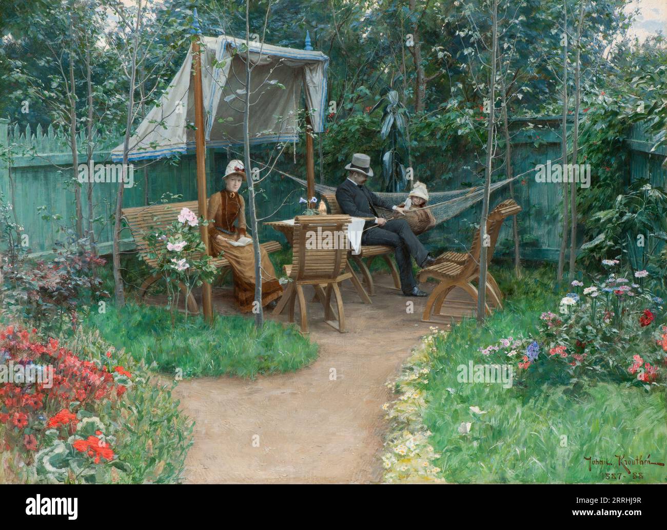 Garteneinrichtung von Link&#xf6;ping, zwischen 1887 und 1888. Stockfoto