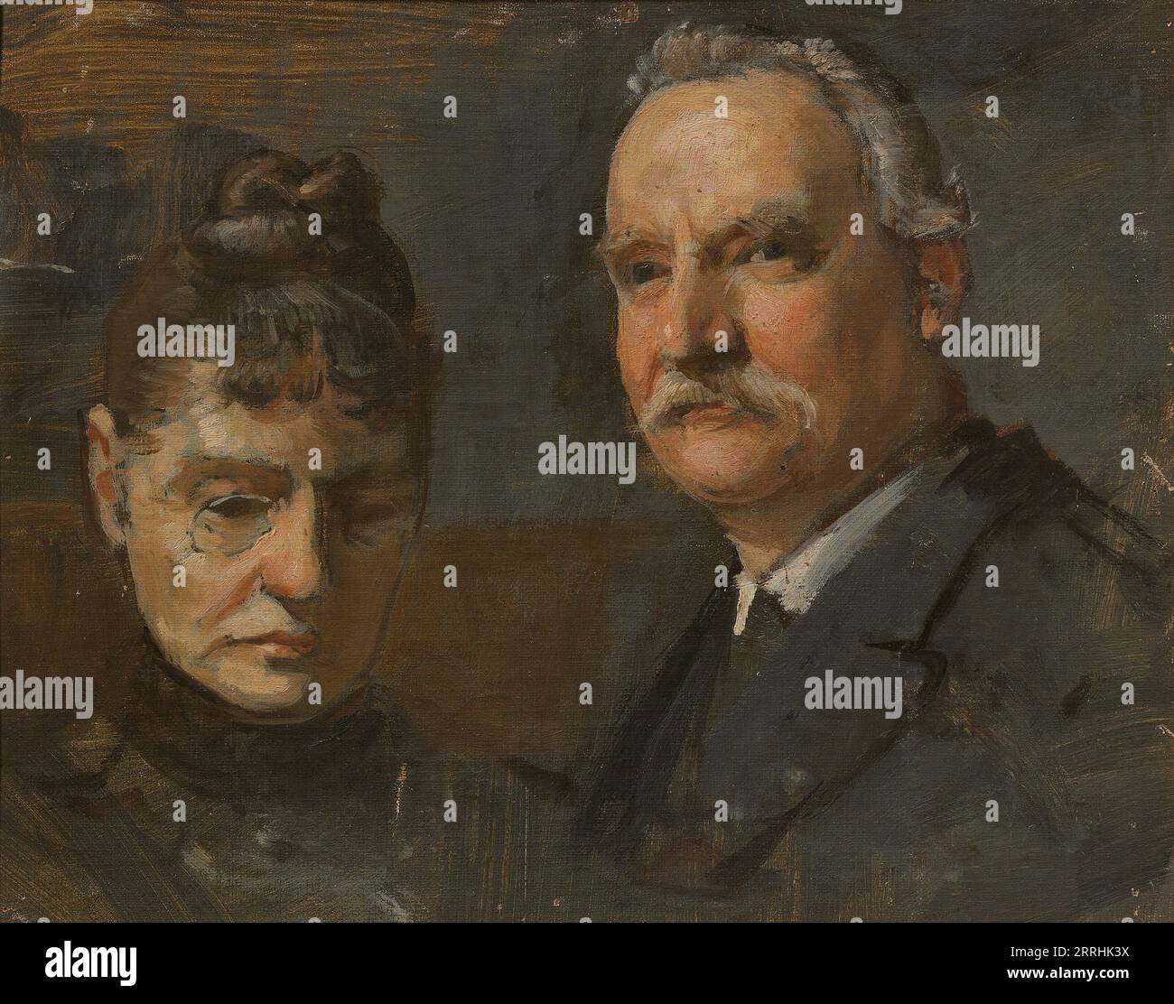 Unbekannte Frau mit unbekanntem Mann, 19. Jahrhundert Stockfoto