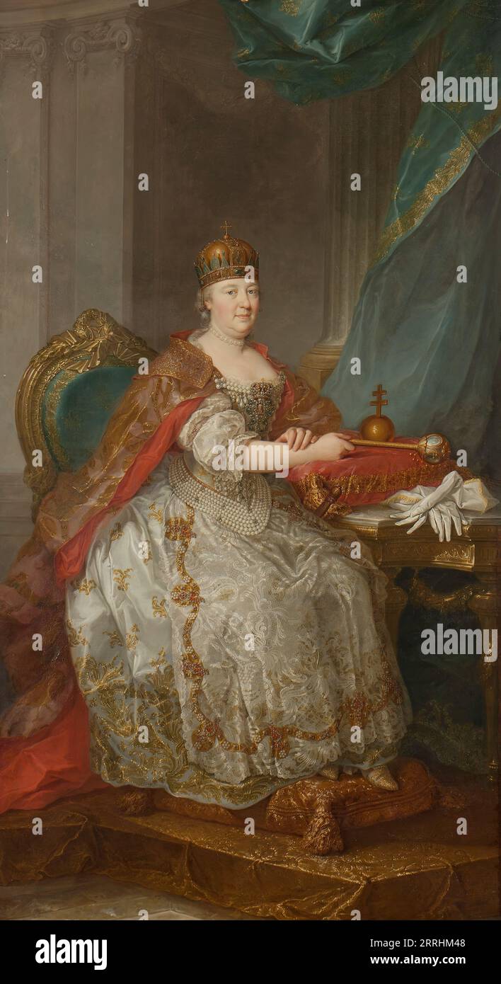 Maria Teresia, 1717–1780, deutsch-römische Kaiserin Königin von Österreich Böhmen und, um 18. Jahrhundert. Stockfoto