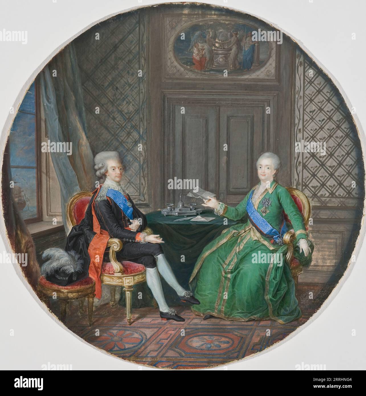 König Gustav III. Und Katharina II. Von Russland in Fredrikshavn 1783, 1784. Stockfoto