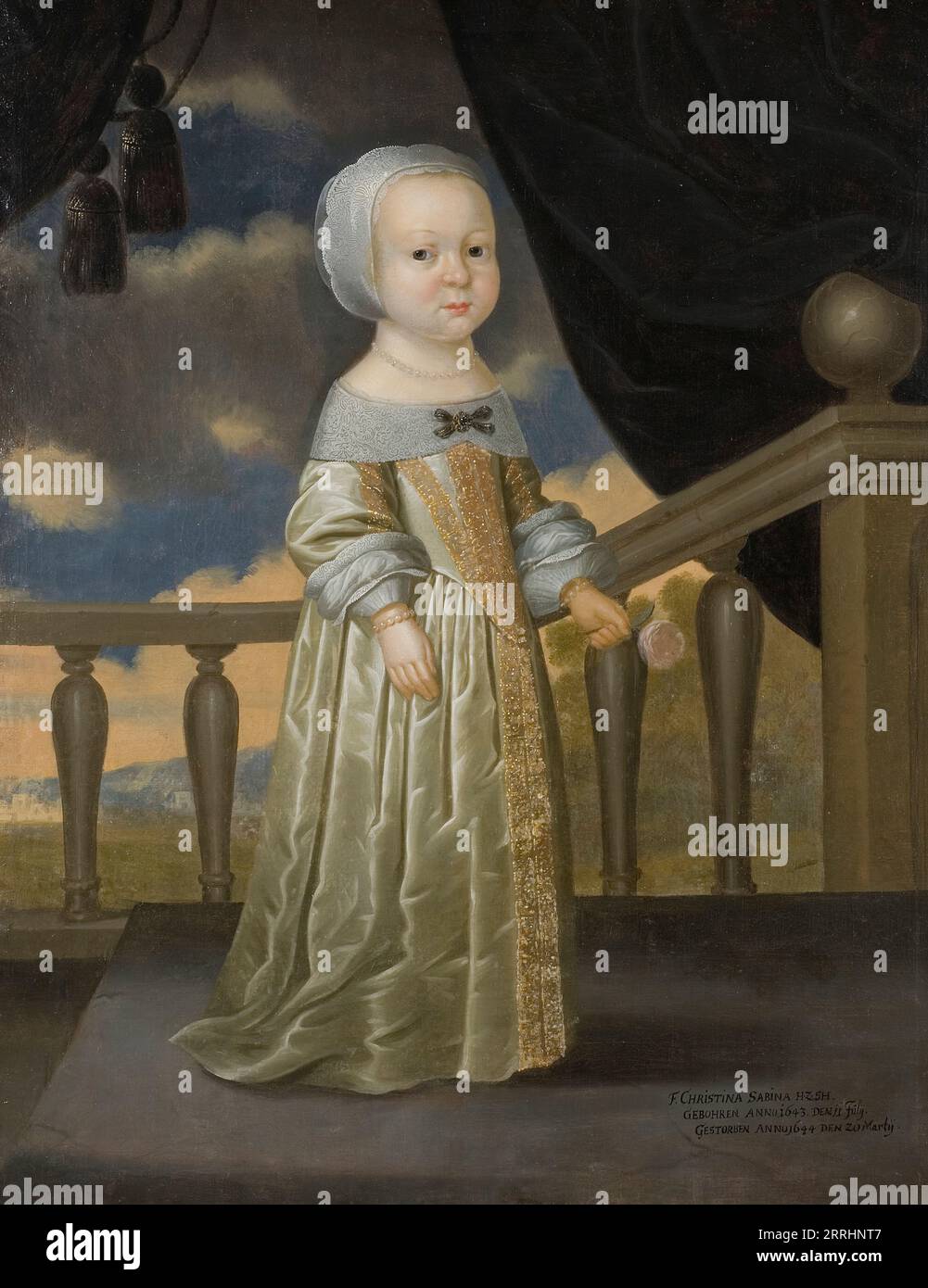 Kristina Sabina, 1643-44, Prinzessin von Holstein-Gottorp, Unbekanntes Datum. Stockfoto