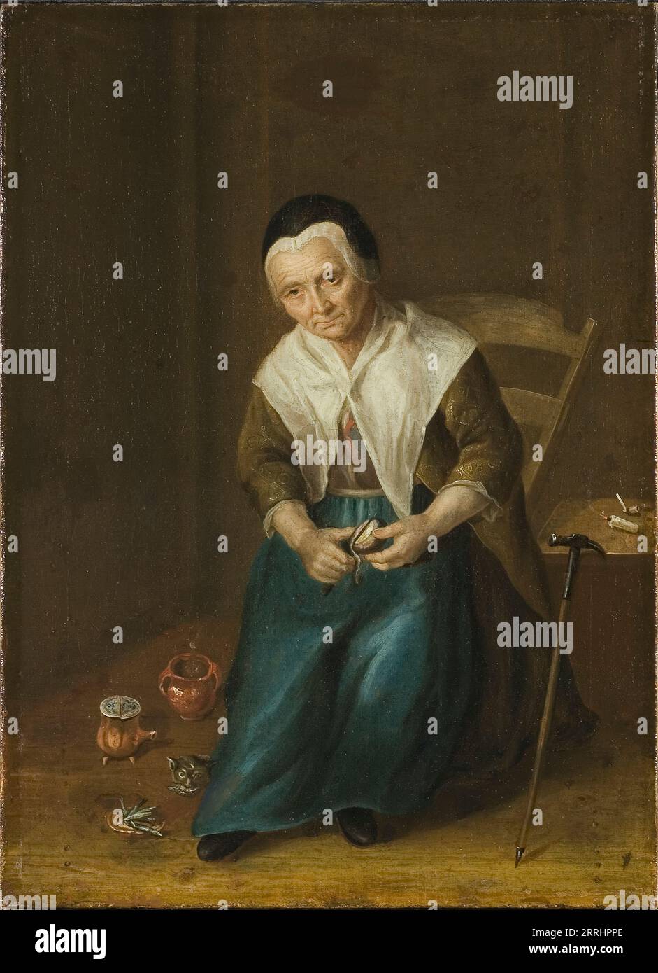 Birgitta (Brita) Johansdotter 1680-1763, Dienstmädchen, 18. Jahrhundert. Stockfoto