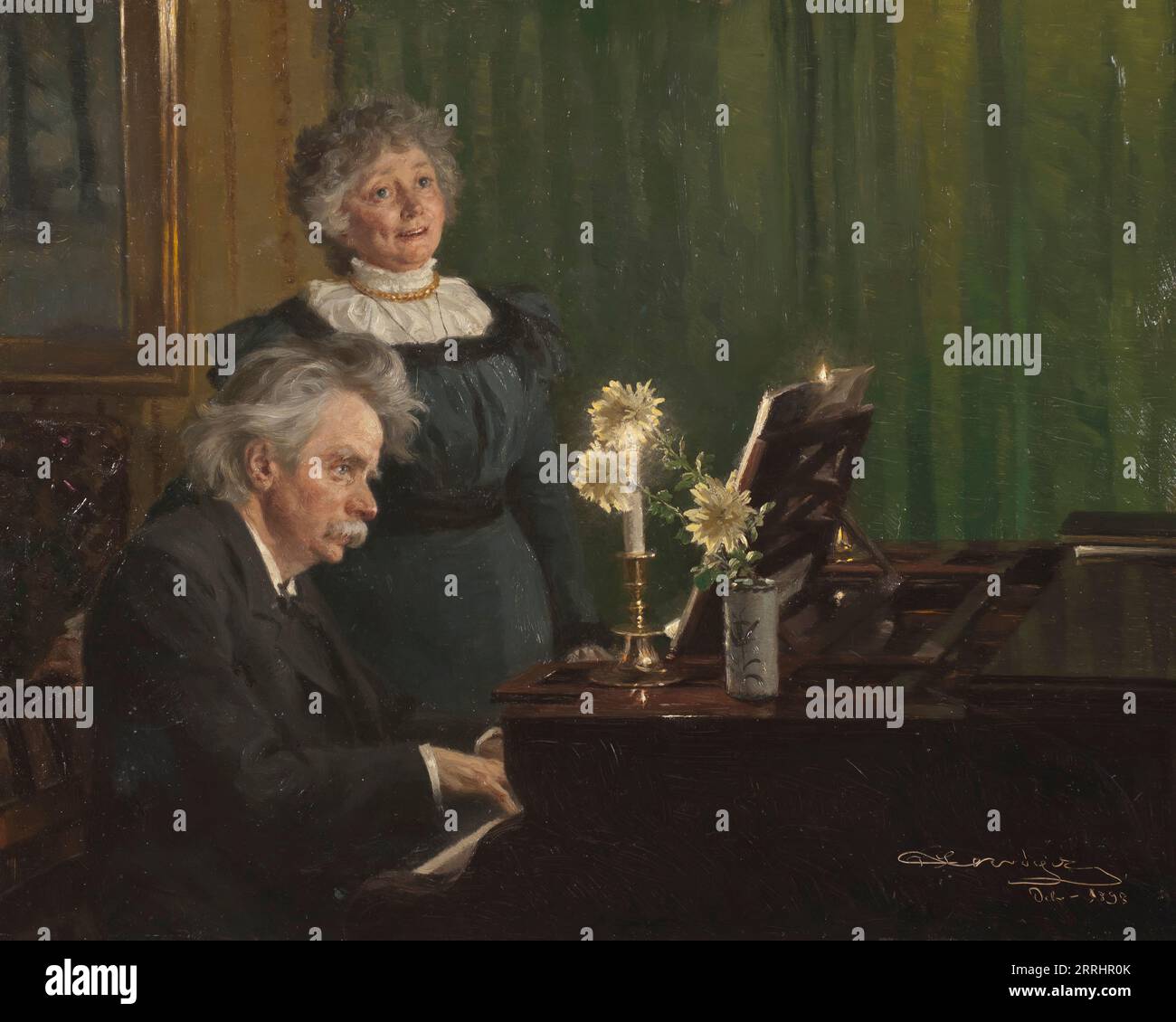 Edvard Grieg begleitet seine Frau, 1898. Stockfoto