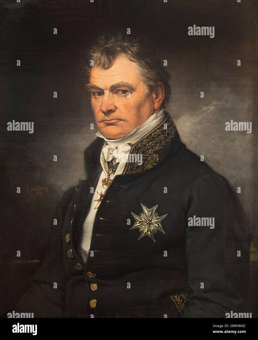 Gabriel Poppius (1770–1856), Staatsminister, Präsident der Handelskammer, Mitte des 19. Jahrhunderts. Stockfoto