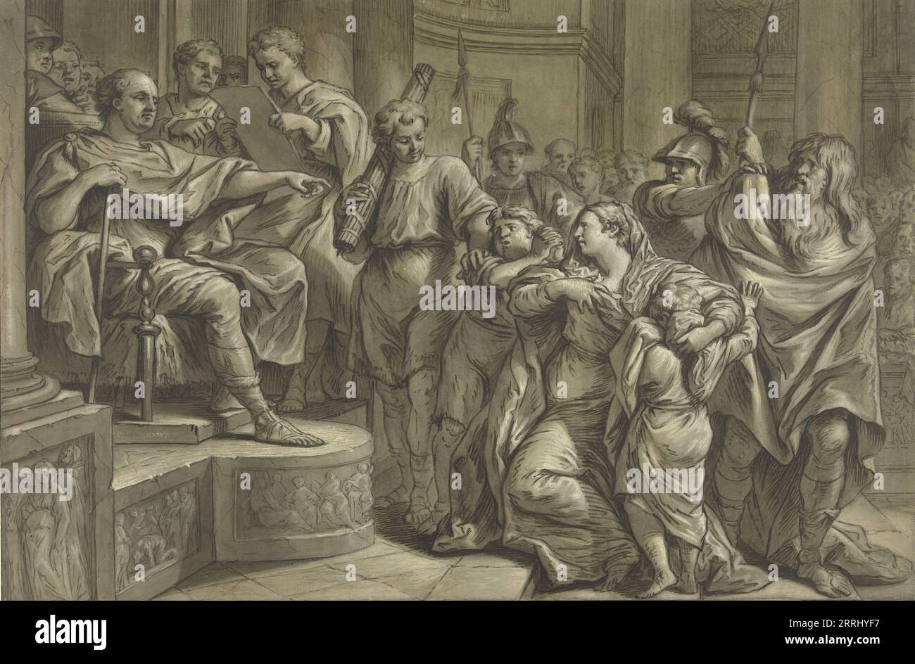 Eponina bittet Vespasianer um Gnade für Sabinus, 1726-1783. Die Anfrage wird abgelehnt. Stockfoto