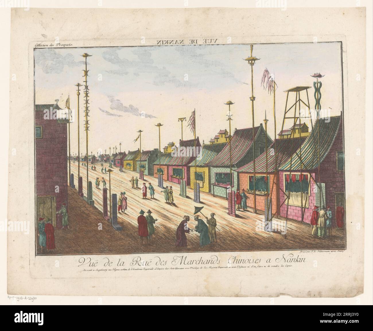 Blick auf eine Straße in Nanking, 1755-1779. Stockfoto