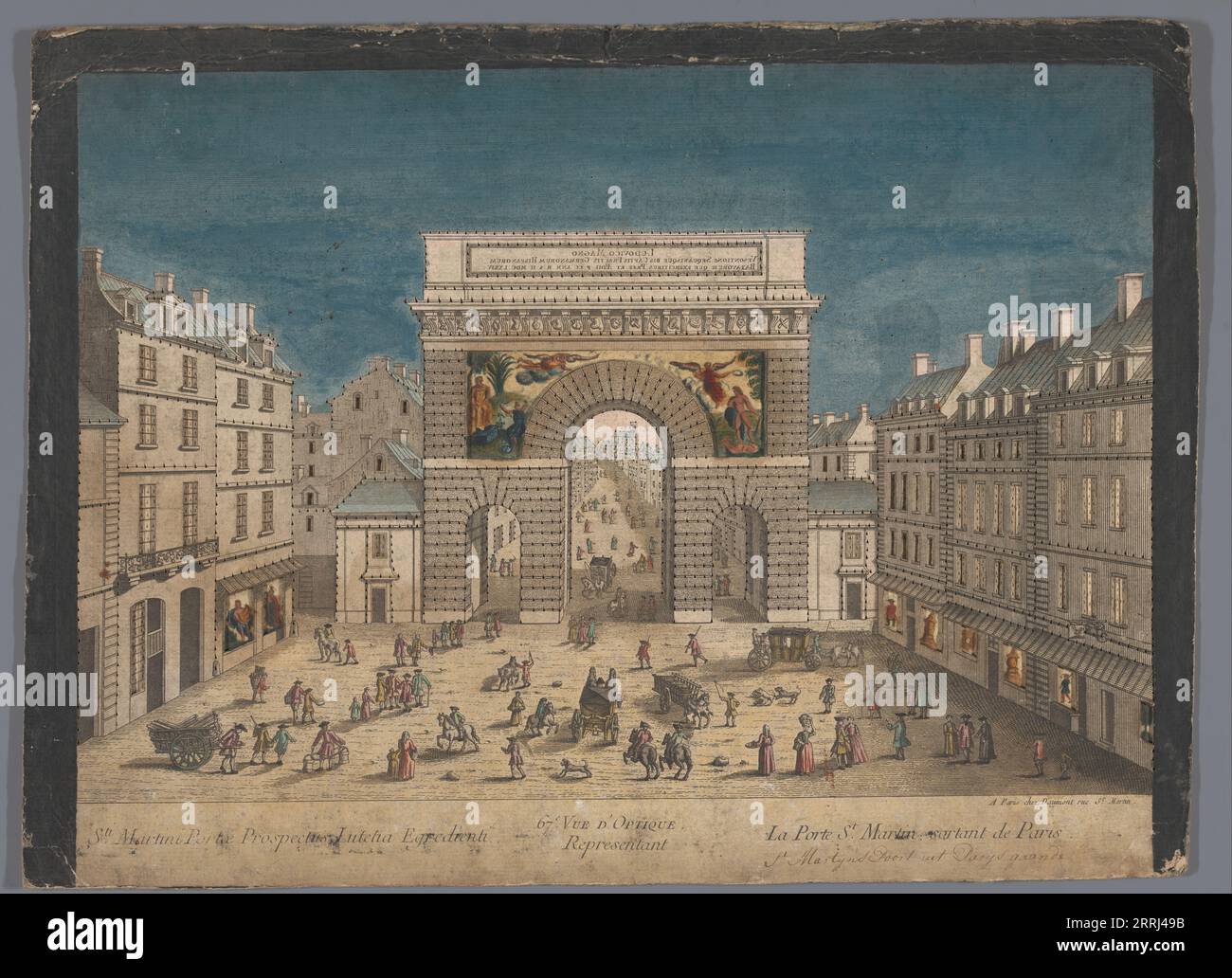 Blick auf die Porte Saint-Martin in Paris, 1745-1775. Stockfoto