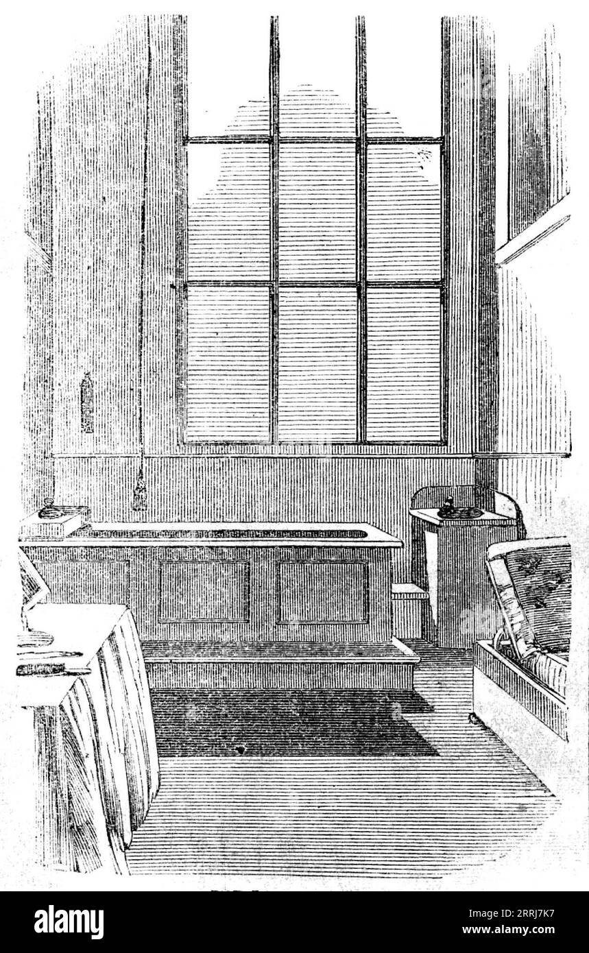 Die Metropolitischen Bäder - das Damentbad, 1858. "...es gibt kaum eine bequeme Badeeinrichtung in der Metropole [dh London]; die meisten der baths...being notorisch unkommerziell und nur in ihren Gebühren umfangreich... [Jedoch] ein Unternehmen hat sich gegründet... und unter die effektive Leitung von Herrn H. Mahomed gestellt, Sohn des gefeierten Brighton Regisseur des bains, ein luxuriös ausgestattetes Badesystem, genannt Metropolitan... wenn wir hinzufügen, dass die Betreuer zivile, aktive, und gekonnt - dass Herr Mahomed selbst die Vorbereitungen des Herrn überwacht Stockfoto