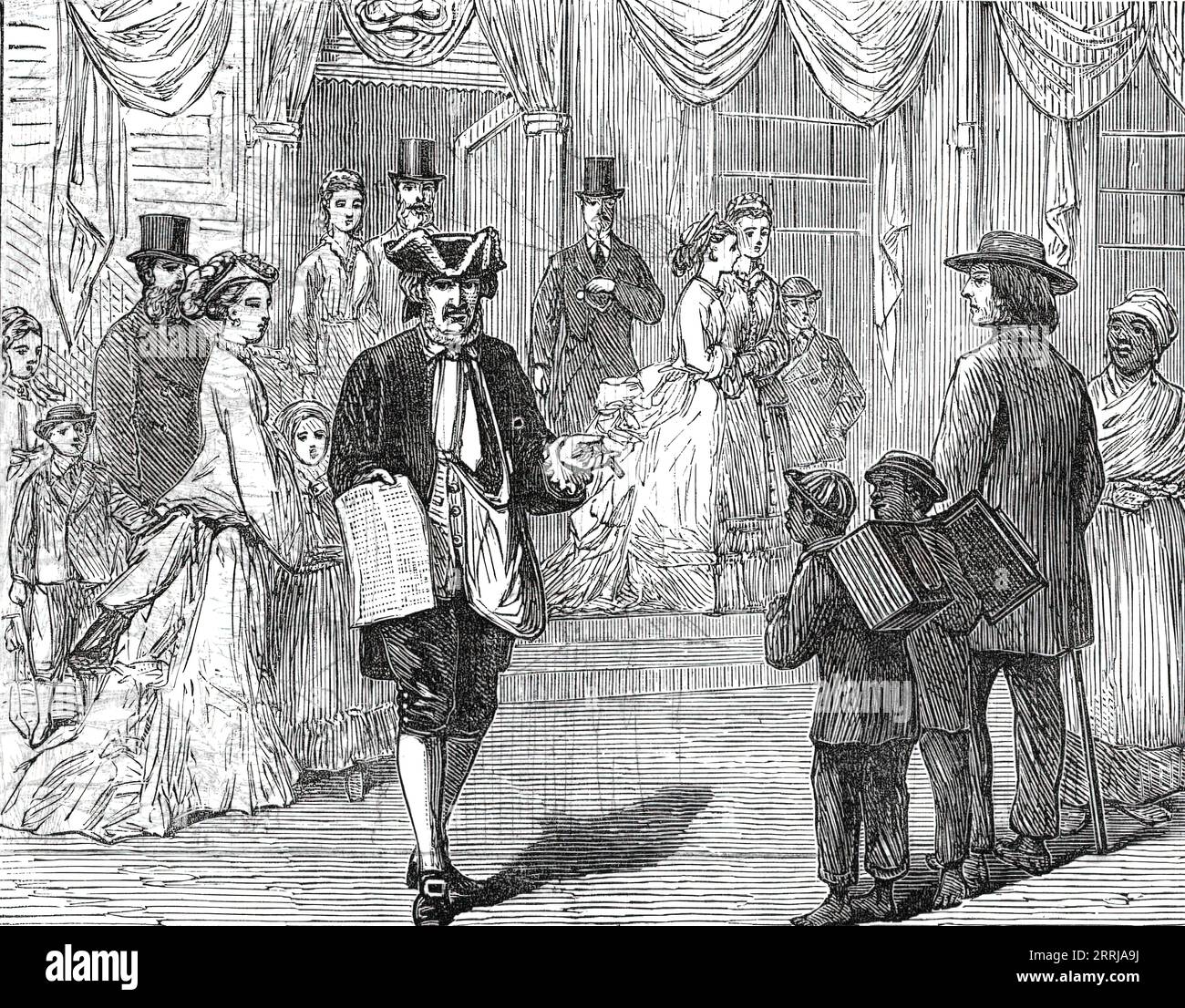 Philadelphia Sketches: Verkauf des „Pennsylvania Journal“ von vor hundert Jahren, von einem unserer Spezialkünstler, 1876. „Im Zusammenhang mit dem Centennial Festival, das am denkwürdigen 4. Juli seinen Höhepunkt erreichen wird, wird der Besucher von Philadelphia durch den Verkauf eines Nachdrucks des „Pennsylvania Journal“ von diesem Datum im Jahr 1776 an seine historische Bedeutung erinnert. Es war das Datum der Unterzeichnung der Unabhängigkeitserklärung durch die Delegierten der dreizehn amerikanischen Kolonien, die in ihrem zweiten Kontinentalkongress versammelt waren, um sich gegen die willkürliche Kondu zu wehren Stockfoto