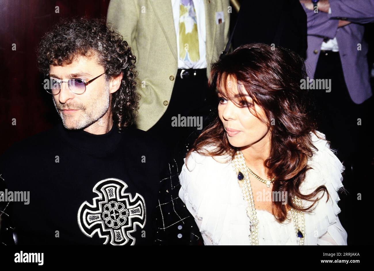 Michael Cretu, Rumänisch-deutscher Musikproduzentin mit Popsängerin und Ehefrau Sandra, um 1988. Stockfoto