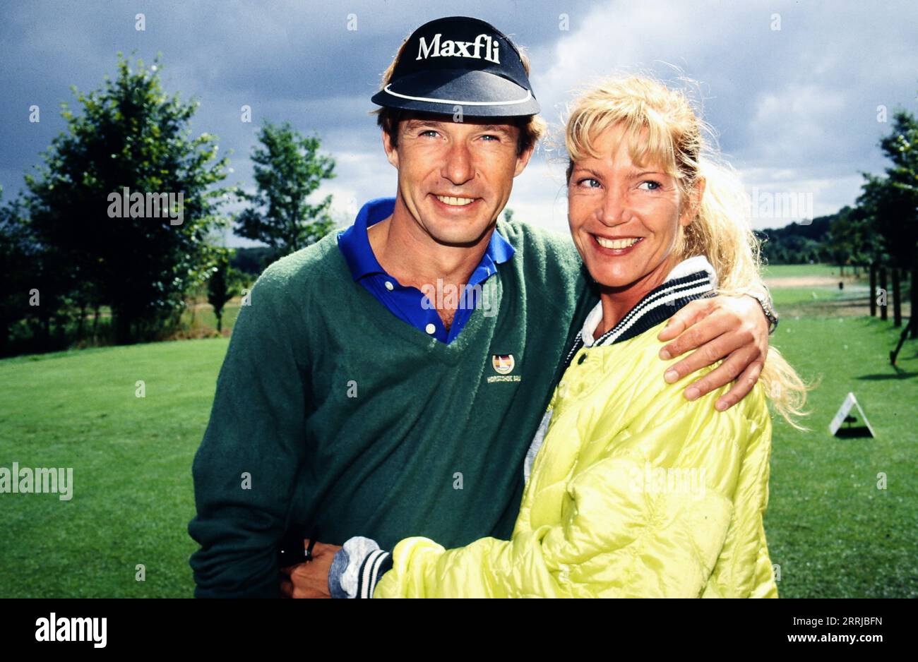 Michael Lesch, deutscher Schauspieler, mit Freundin Christina Keiler, auch Christina Kaiser genannt, um 1998. Stockfoto