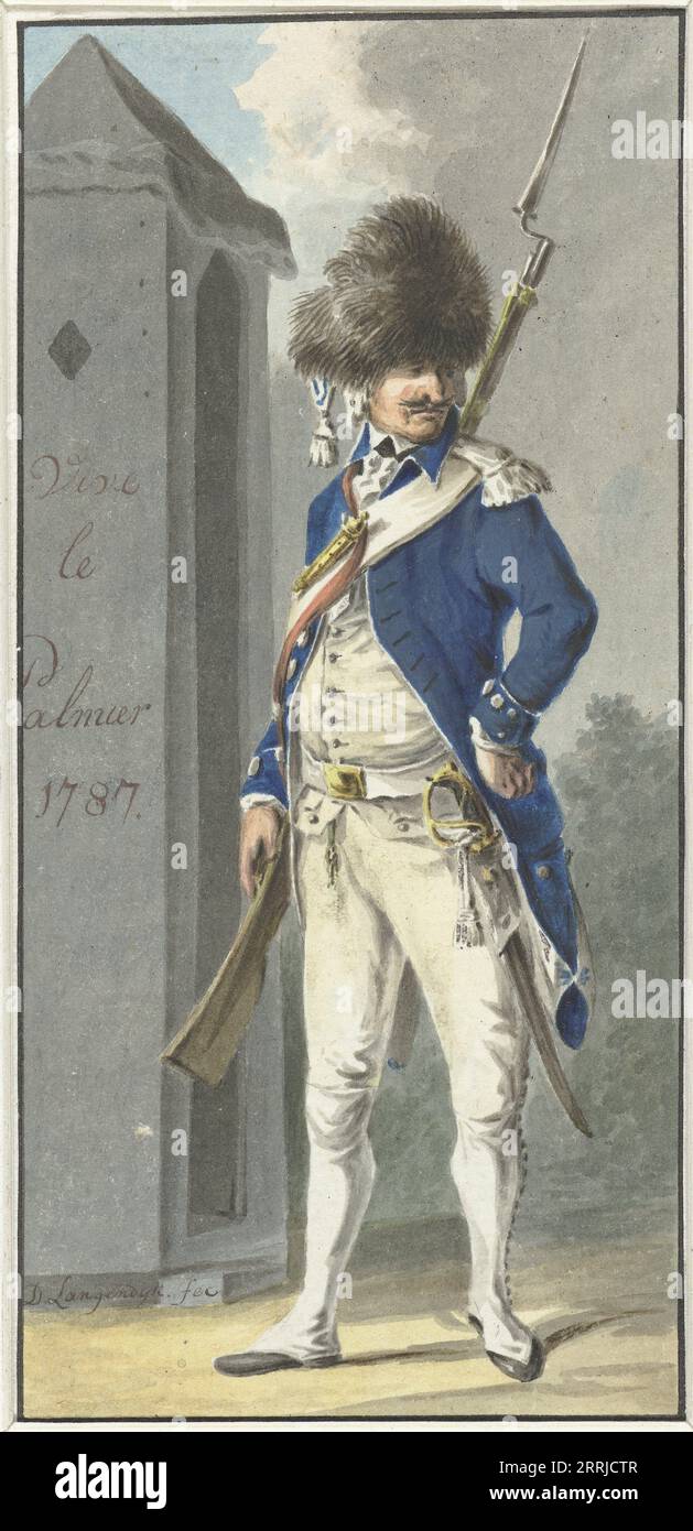 Uniform der Rotterdamsch Genootschap van Wapenhandel de Palmboom, 1787. (Rotterdam Society of the Palm Tree Arms Trade?) Stockfoto