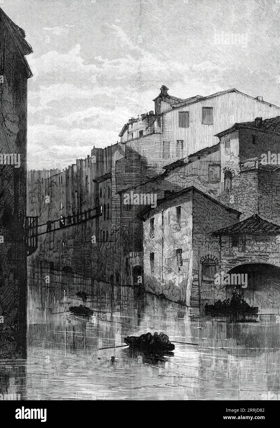 Inundations at Rome: The Ghetto Submerged, nach einer Skizze unseres Sonderkünstlers, 1876. Aus Illustrated London News, 1876. Stockfoto